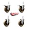 Service Caster 4 Inch High Temp Phenolic 3/4 Inch Square Stem Caster Total Lock Brake SCC, 2PK SCC-SQTTL20S414-PHSHT-34-2-S-2 - alternate 4